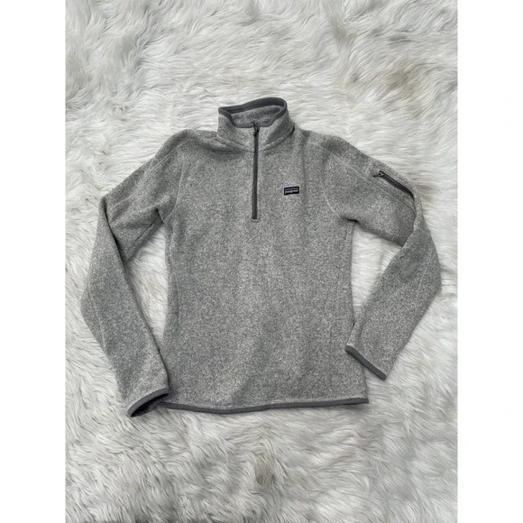 Patagonia Better Sweater 1/4 Zip Quarter Fleece Jacket Natural Feather Grey Sz M - Picture 2 of 4